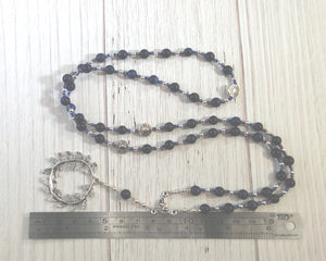 Apollo Prayer Bead Necklace in Blue Tiger Eye: Greek God of Music and the Arts, Health and Healing