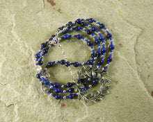 Apollo Prayer Bead Necklace in Lapis Lazuli: Greek God of Music and the Arts, Health and Healing - Hearthfire Handworks 