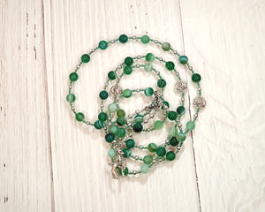 Artemis Prayer Bead Necklace in Green Stripe Agate: Greek Goddess of  the Wild, Protector of Young Women