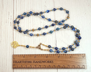 Astraea Prayer Bead Necklace in Lapis Lazuli: Greek Goddess of Justice, Protector of the Innocent