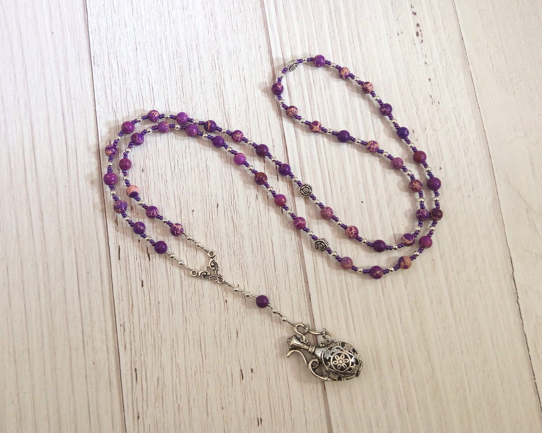 Circe Prayer Bead Necklace in Purple Imperial Jasper: Greek Goddess of Magic, Transformation