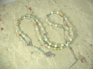 Demeter Prayer Bead Necklace in Flower Amazonite: Greek Goddess of Grain, the Harvest, the Seasons, and the Afterlife