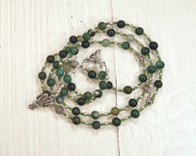 Demeter Prayer Bead Necklace in Moss Agate: Greek Goddess of Grain, the Harvest, the Seasons, and the Afterlife