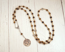 Demeter Prayer Bead Necklace in Tiger Eye: Greek Goddess of Grain, the Harvest, the Seasons, and the Afterlife