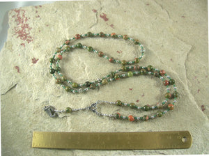 Demeter Prayer Bead Necklace in Unakite: Greek Goddess of Grain, the Harvest, the Seasons, and the Afterlife - Hearthfire Handworks 