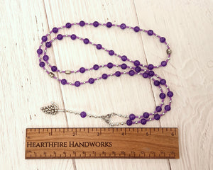 Dionysos Prayer Bead Necklace in Amethyst: Greek God of the Grape, Theater, the Mysteries