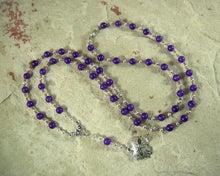 Dionysos Prayer Bead Necklace in Amethyst: Greek God of the Grape, Theater, the Mysteries - Hearthfire Handworks 