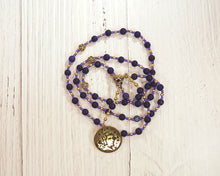 Dionysos Prayer Bead Necklace in Cracked Purple Agate: Greek God of the Grape, Theater, the Mysteries