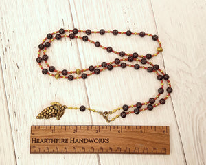 Dionysos Prayer Bead Necklace in Garnet: Greek God of the Grape, Theater, the Mysteries