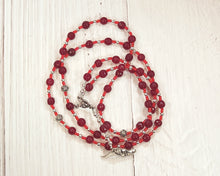 Prayer Bead Necklace in Garnet for the Greek God of Communication, Commerce, Competition, Diplomacy, Travel