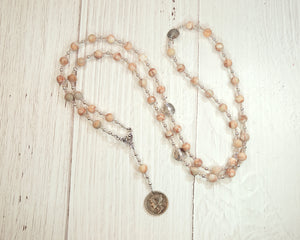 Prayer Bead Necklace in Red Line Marble for the Greek God of Communication, Commerce, Competition, Diplomacy, Travel