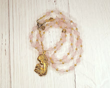Eileithyia Prayer Bead Necklace in Rose Quartz: Greek Goddess of Childbirth and Pregnancy