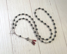 Prayer Bead Necklace for the Furies (Semnai Theai, Eumenides, Erinyes) in Onyx: Greek Goddesses of Retribution and Righteous Vengeance