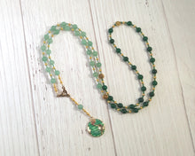 Gaia (Gaea) Prayer Bead Necklace in Aventurine and Green Agate: Mother Earth, Mother of the Greek Gods