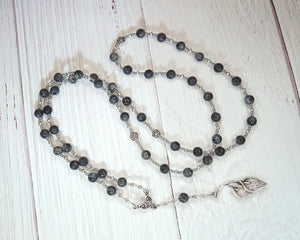 Hades Prayer Bead Necklace in Labradorite: Greek God of Death and the Afterlife