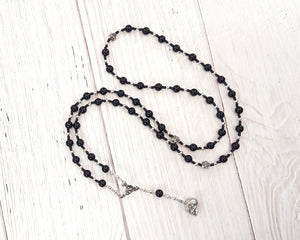 Hades Prayer Bead Necklace in Black Onyx: Greek God of Death and the Afterlife