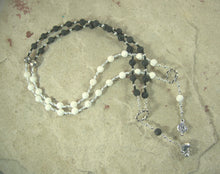 Hades and Persephone Prayer Beads in Black and White Lava Stone: Greek Gods of the Afterlife, King and Queen of the Underworld