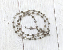 Hekate (Hecate) Prayer Bead Necklace in Grey Moonstone: Greek Goddess of Magic, Witchcraft