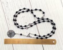 Hekate (Hecate) Prayer Bead Necklace in Onyx with Hecate's Wheel: Greek Goddess of Magic, Witchcraft