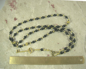 Hekate (Hecate) Prayer Bead Necklace in Black Onyx: Greek Goddess of Magic, Witchcraft