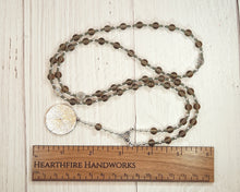 Hekate (Hecate) Prayer Bead Necklace in Smoky Quartz: Greek Goddess of Magic, Witchcraft