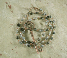 Hekate (Hecate) Prayer Bead Necklace in Spiderweb Jasper: Greek Goddess of Magic, Witchcraft - Hearthfire Handworks 