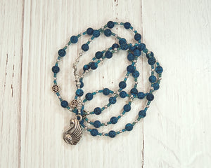 Helen of Troy Prayer Bead Necklace in Cracked Blue Agate: Greek Goddess and Heroine, Daughter of Zeus