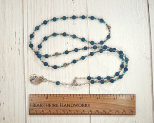 Helen of Troy Prayer Bead Necklace in Cracked Blue Agate: Greek Goddess and Heroine, Daughter of Zeus