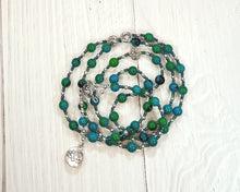 Hera Prayer Bead Necklace in Chrysocolla: Greek Goddess of the Heavens, Marriage and Fidelity, Queen of Olympus