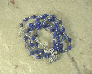 Hera Prayer Bead Necklace in Lapis Lazuli: Greek Goddess of the Heavens, Marriage and Fidelity, Queen of Olympus