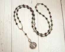 Medusa Prayer Bead Necklace in Dragon Blood Jasper:  Greek Goddess, Spirit of Protection