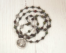 Medusa Prayer Bead Necklace in Dragon Blood Jasper:  Greek Goddess, Spirit of Protection