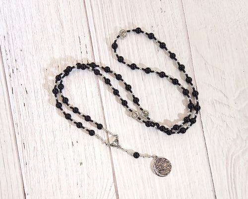 Nyx Prayer Bead Necklace in Black Onyx: Greek Goddess of the Night