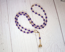 Persephone Prayer Bead Necklace in Amethyst: Greek Goddess of Spring, Death, the Afterlife