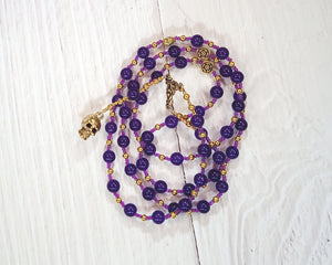 Persephone Prayer Bead Necklace in Amethyst: Greek Goddess of Spring, Death, the Afterlife