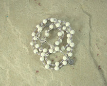 Persephone Prayer Bead Necklace in White Lava Stone: Greek Goddess of Spring, Death, the Afterlife