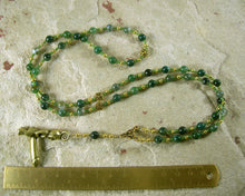 Priapus Prayer Bead Necklace in Moss Agate: Greek God of Fertility and Gardens - Hearthfire Handworks 