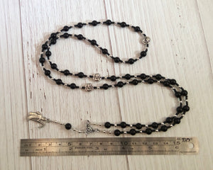 Thanatos Prayer Bead Necklace in Black Onyx: Greek God of Death