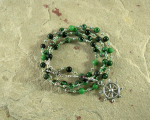 Tyche (Fortune) Prayer Bead Necklace in Ruby-Zoisite: Greek Goddess of Luck, Chance and Prosperity - Hearthfire Handworks 