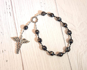 Pocket Prayer Beads with Caduceus for the Greek God of Communication, Commerce, Competition, Diplomacy, Rhetoric, Travel