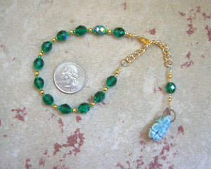Gaia Prayer Bead Bracelet in Green: Mother Earth, Mother of the Greek Gods, - Hearthfire Handworks 