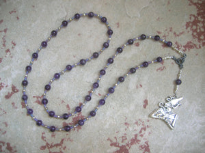 Osiris (Wesir) Prayer Bead Necklace in Amethyst: Egyptian God of Death and the Afterlife - Hearthfire Handworks 