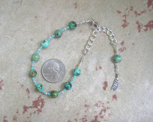 Sif Prayer Bead Bracelet in African Turquoise: Norse Goddess of Abundance and Fertility - Hearthfire Handworks 