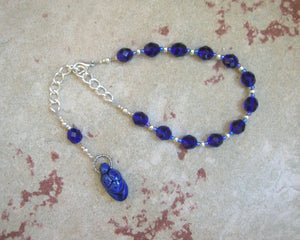 Gaia Prayer Bead Bracelet in Blue: Mother Earth, Mother of the Greek Gods - Hearthfire Handworks 