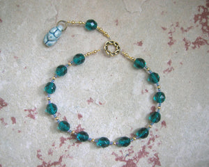 Goddess Prayer Beads with Green Ceramic Goddess Pendant - Hearthfire Handworks 
