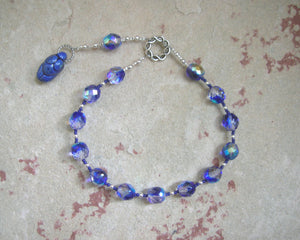 Goddess Prayer Beads with Deep Blue Ceramic Goddess Pendant - Hearthfire Handworks 