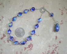 Goddess Prayer Beads with Deep Blue Ceramic Goddess Pendant - Hearthfire Handworks 