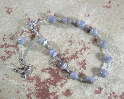 Artemis Pocket Prayer Beads in Grey Lace Agate: Greek Goddess of  the Wild, Protector of Young Women - Hearthfire Handworks 