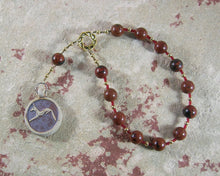 Anubis Pocket Prayer Beads in Mahogany Obsidian: Egyptian God of the Afterlife, Guardian of the Dead - Hearthfire Handworks 