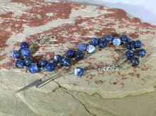 Zeus Prayer Bead Necklace in Sodalite: Greek God of the Sky and Storm, Lightning, Justice - Hearthfire Handworks 